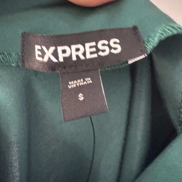 NWT Express Forest Satin Slip Green Midi Dress - Picture 4 of 10